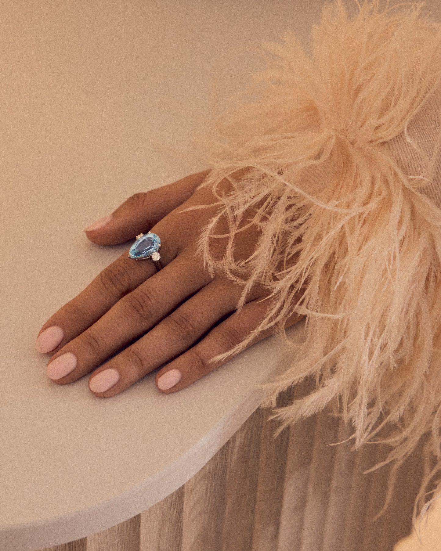 Aquamarine and Diamond Ring