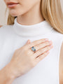 Aquamarine and Spinel Trilogy Ring