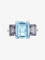 Aquamarine and Spinel Trilogy Ring