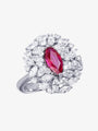 0.65ct Marquise Ruby and Diamond Ring