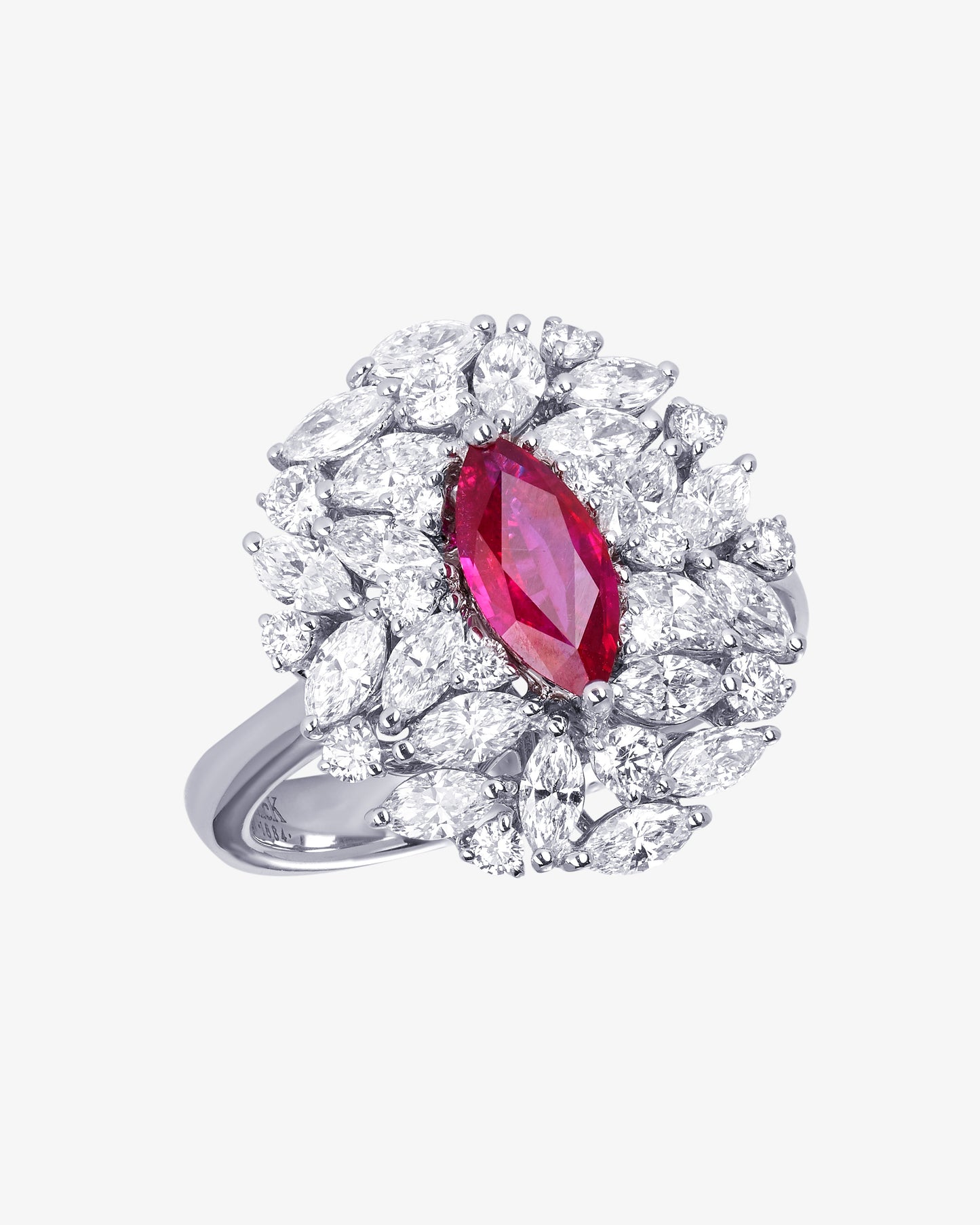 0.65ct Marquise Ruby and Diamond Ring