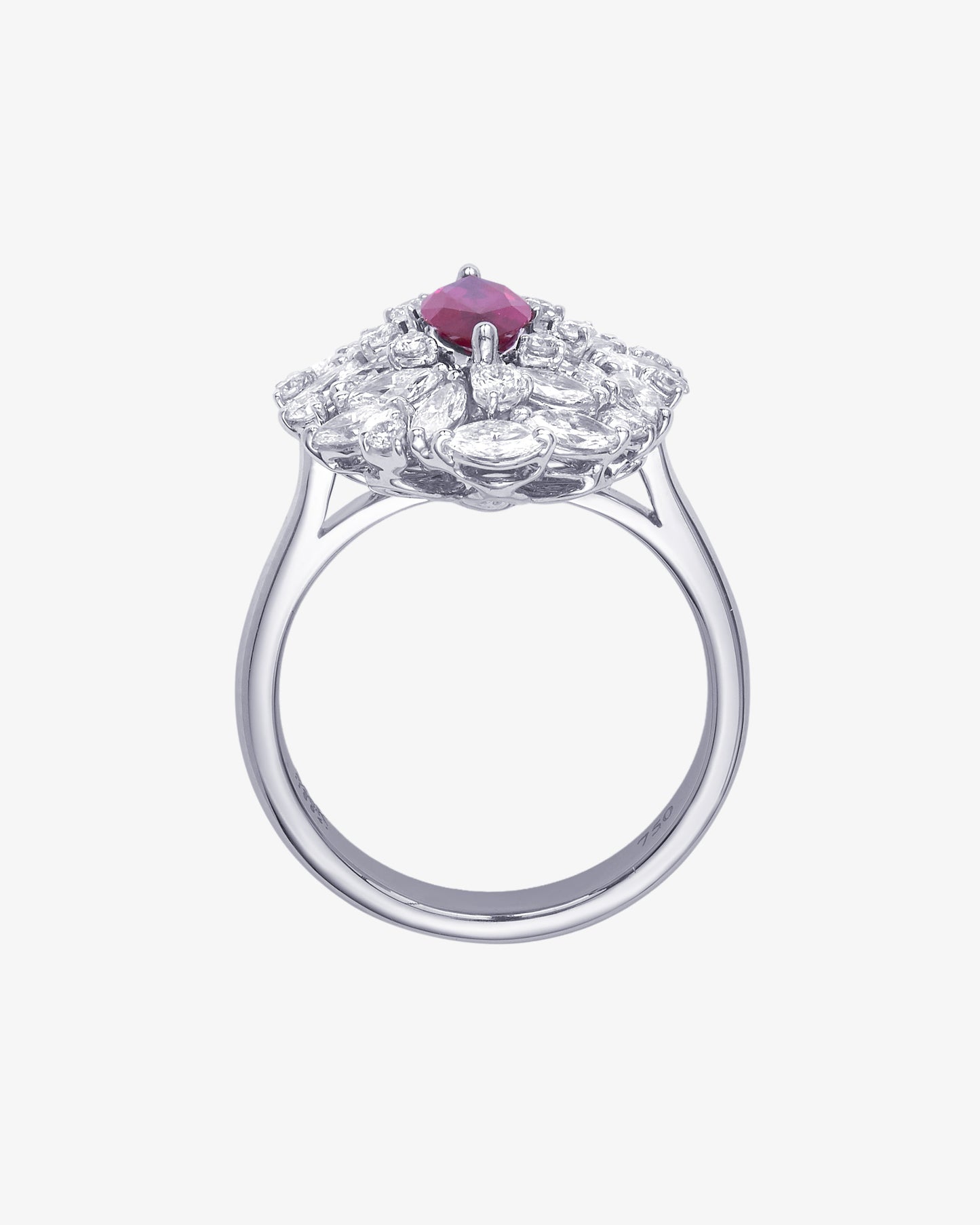 0.65ct Marquise Ruby and Diamond Ring