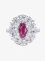 0.65ct Marquise Ruby and Diamond Ring