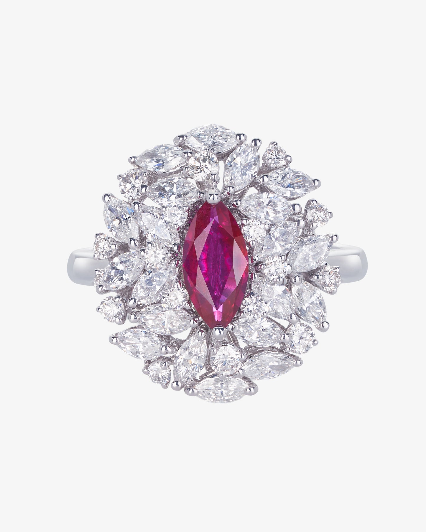 0.65ct Marquise Ruby and Diamond Ring