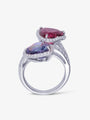 Pink Tourmaline, Tanzanite and Diamond Heart Ring
