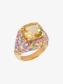 7.21ct Lemon Quartz and Multi-coloured Ring