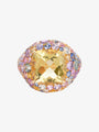 7.21ct Lemon Quartz and Multi-coloured Ring