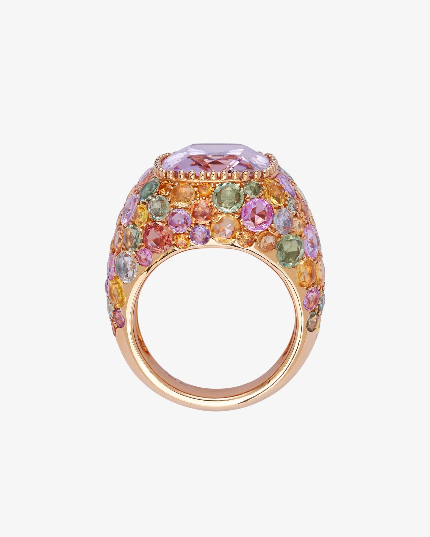 10.31ct Kunzite and Multi-coloured Stone Ring