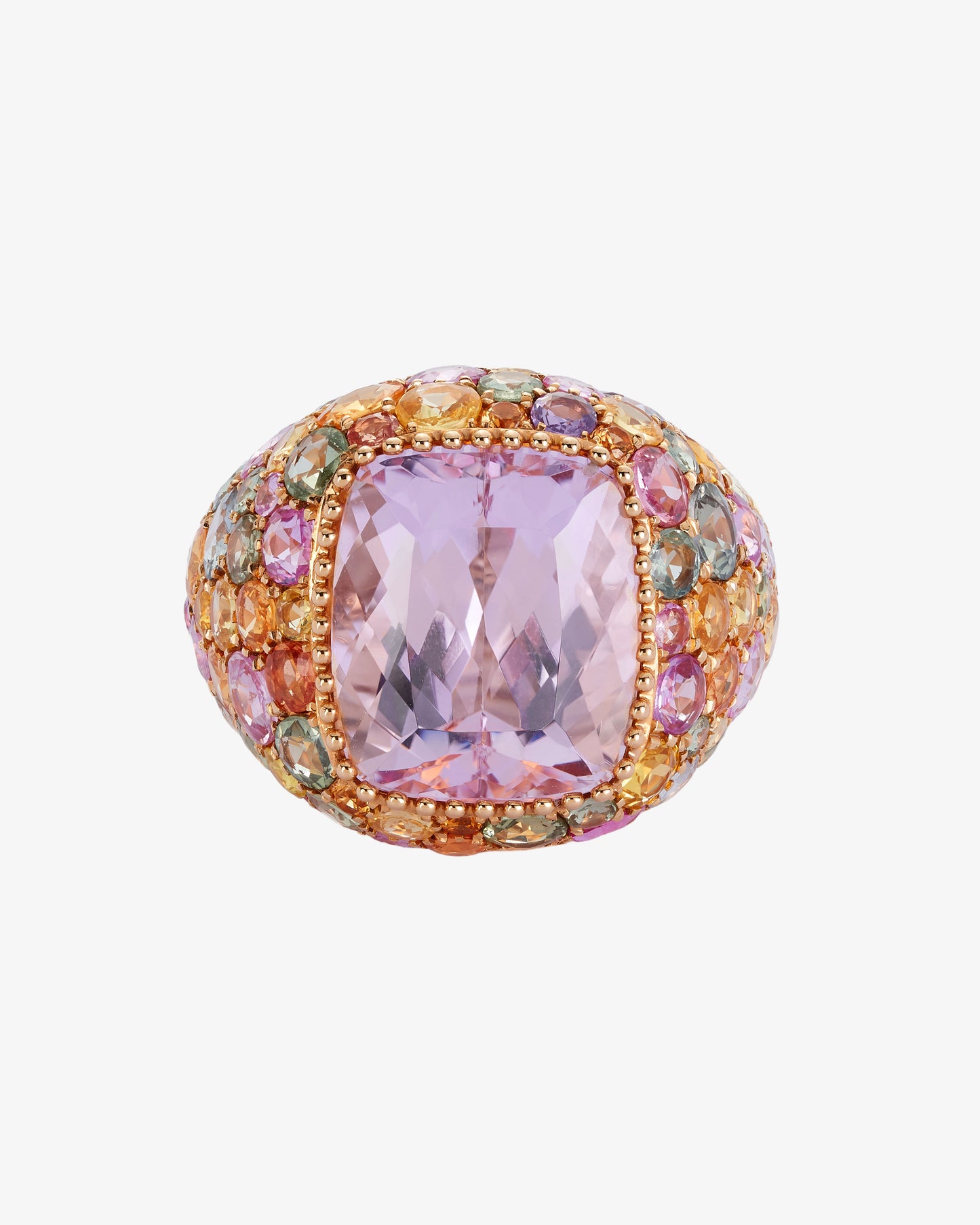10.31ct Kunzite and Multi-coloured Stone Ring