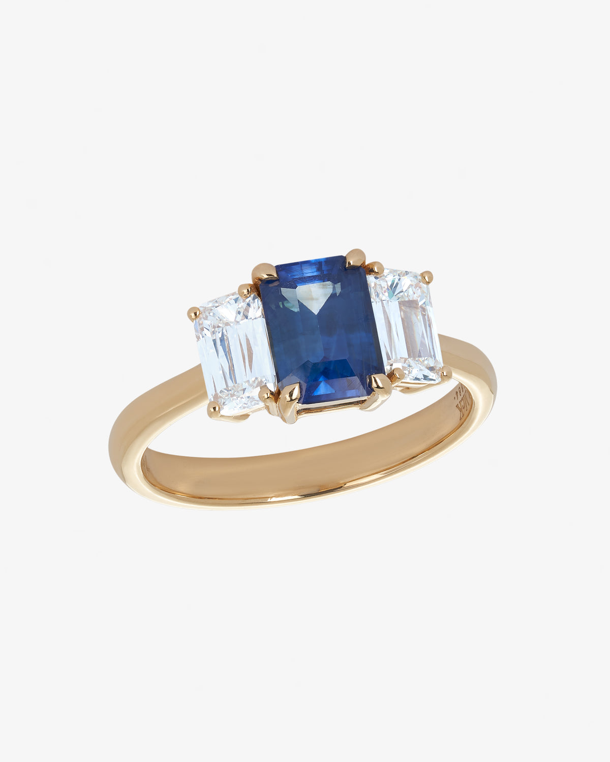 Ceylon Sapphire and ASHOKA® Diamond 3-Stone Ring