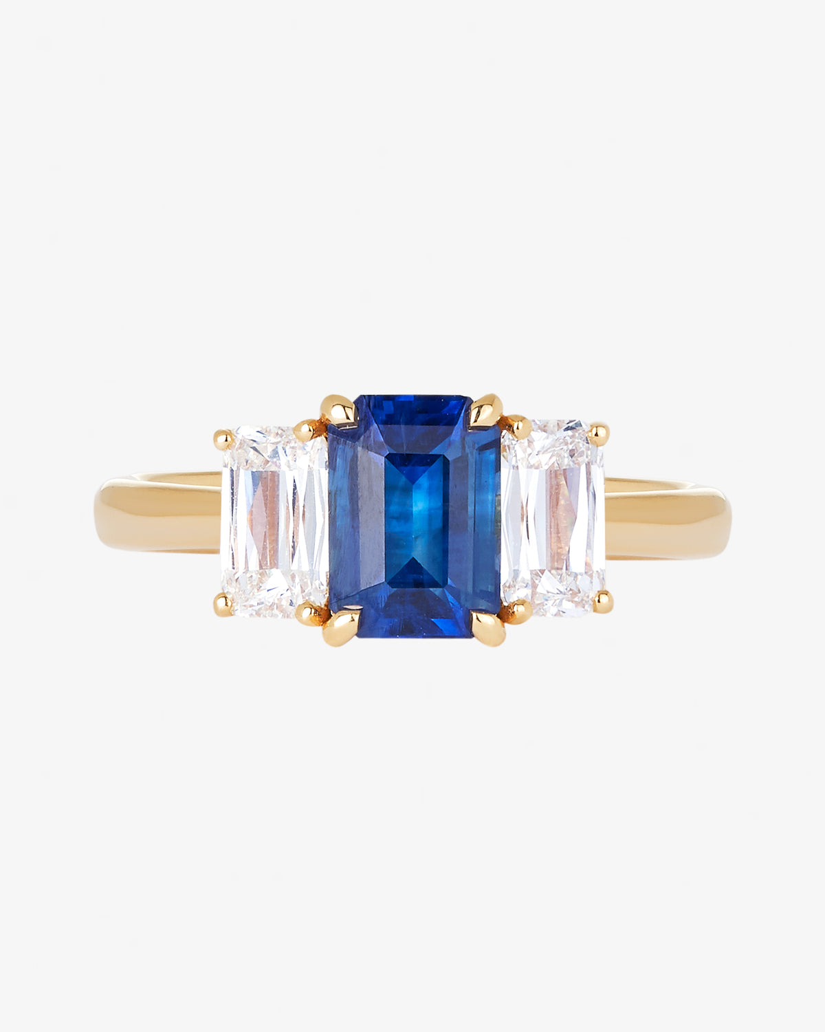 Ceylon Sapphire and ASHOKA® Diamond 3-Stone Ring