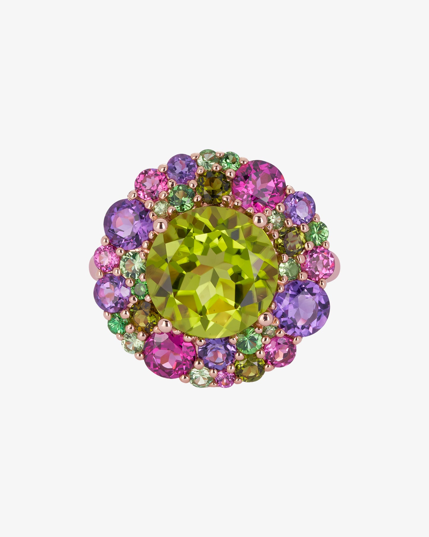 Isabelle Langlois Peridot and Amethyst Cocktail Ring