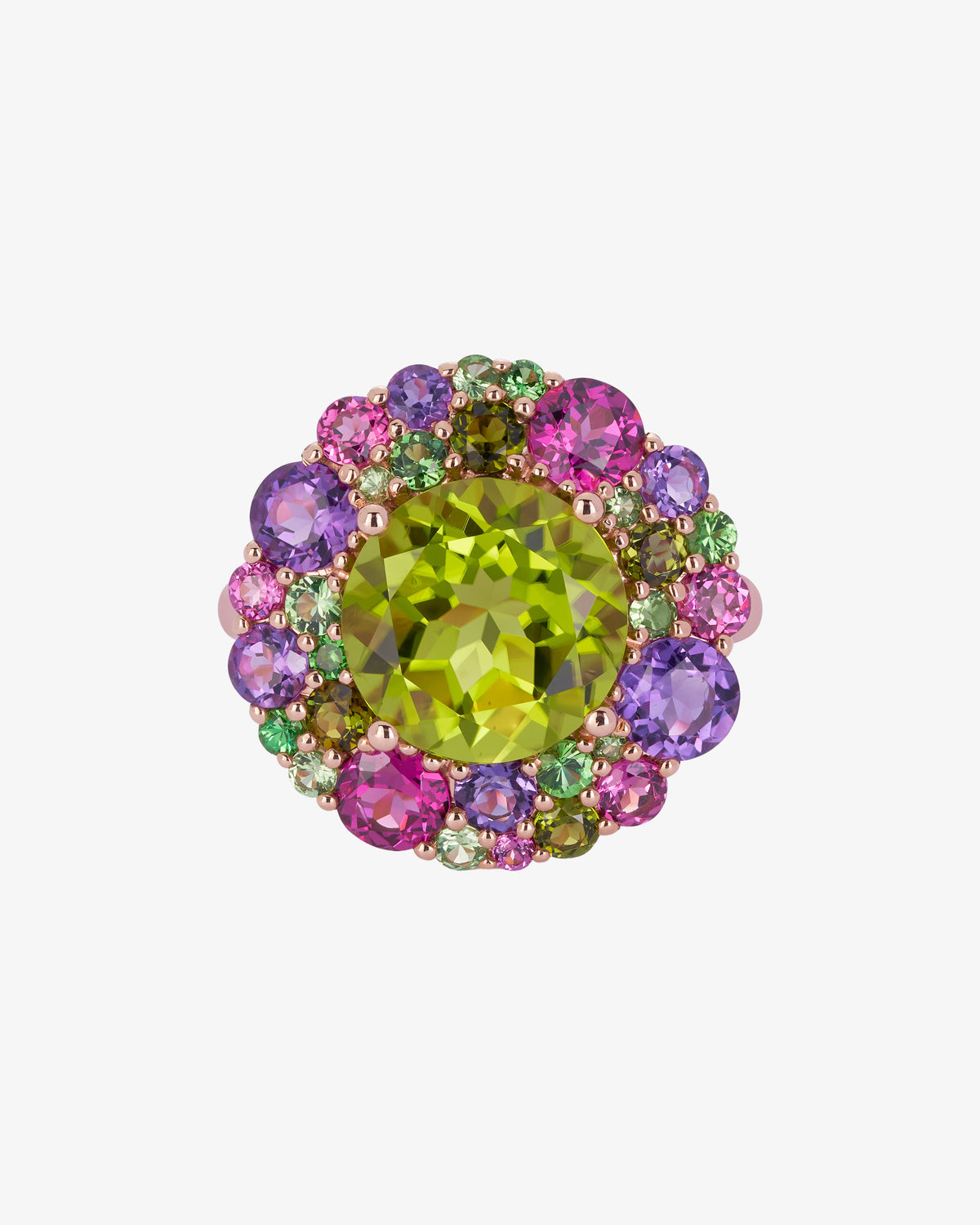 Isabelle Langlois Peridot and Multi-Coloured Gemstone Ring