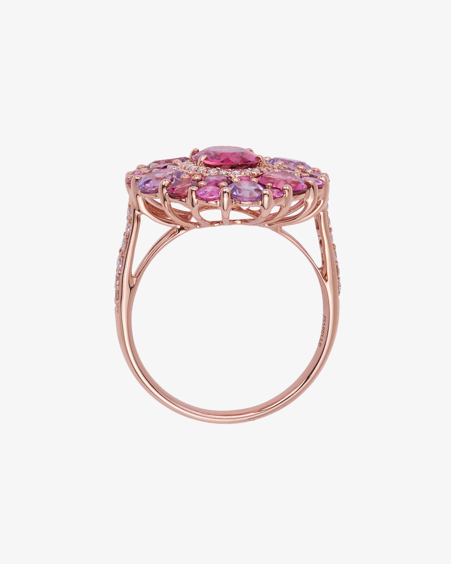 Isabelle Langlois Pink Tourmaline and Rhodolite Cocktail Ring