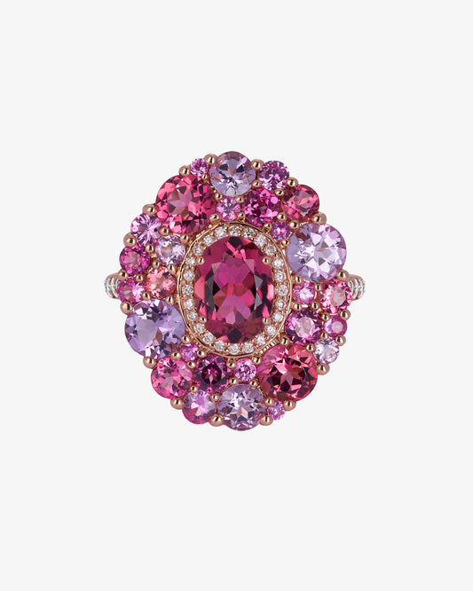 Isabelle Langlois Pink Tourmaline and Multi-Coloured Gemstone Ring