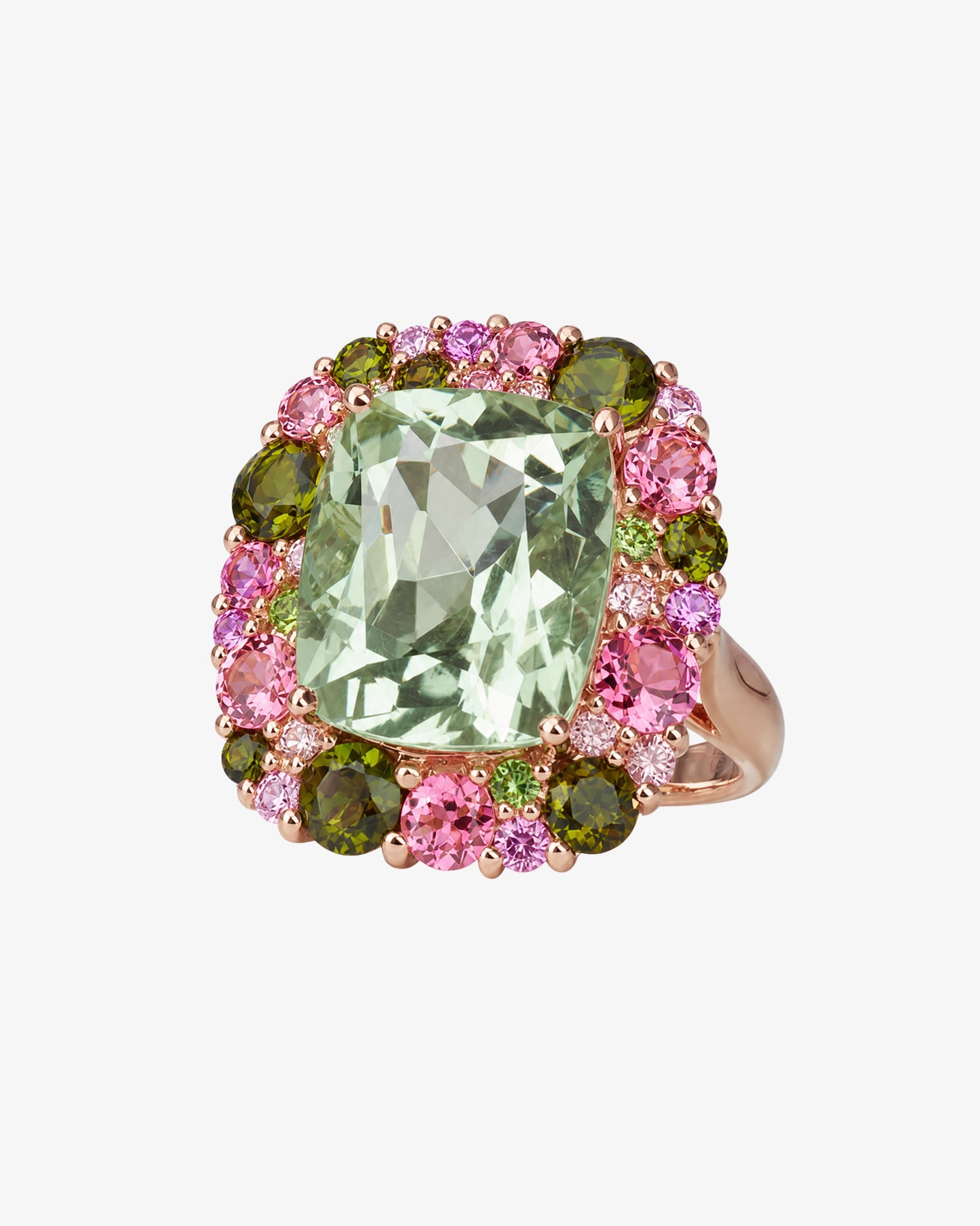 Isabelle Langlois Green Quartz and Tourmaline Cocktail Ring