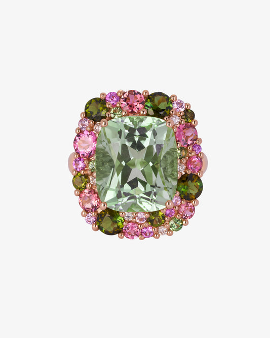 Isabelle Langlois Green Quartz and Tourmaline Cocktail Ring