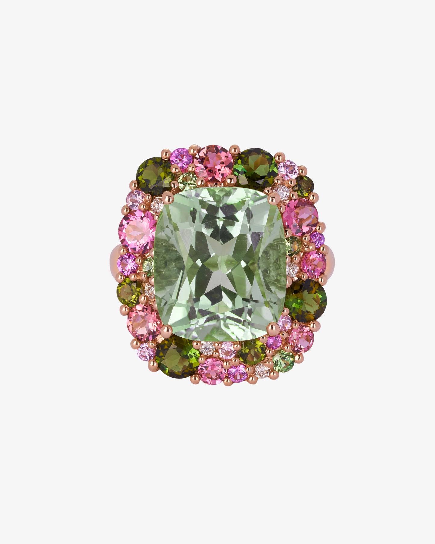 Isabelle Langlois Green Quartz and Tourmaline Cocktail Ring