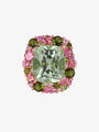 Isabelle Langlois Green Quartz and Multi-Coloured Gemstone Ring