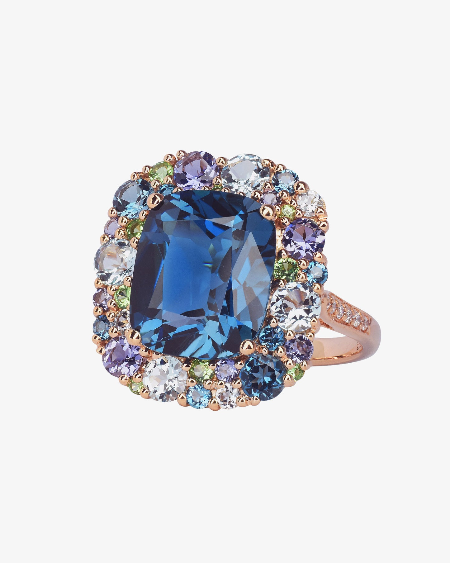 Isabelle Langlois Blue Topaz and Iolite Cocktail Ring