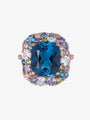 Isabelle Langlois Blue Topaz and Iolite Cocktail Ring