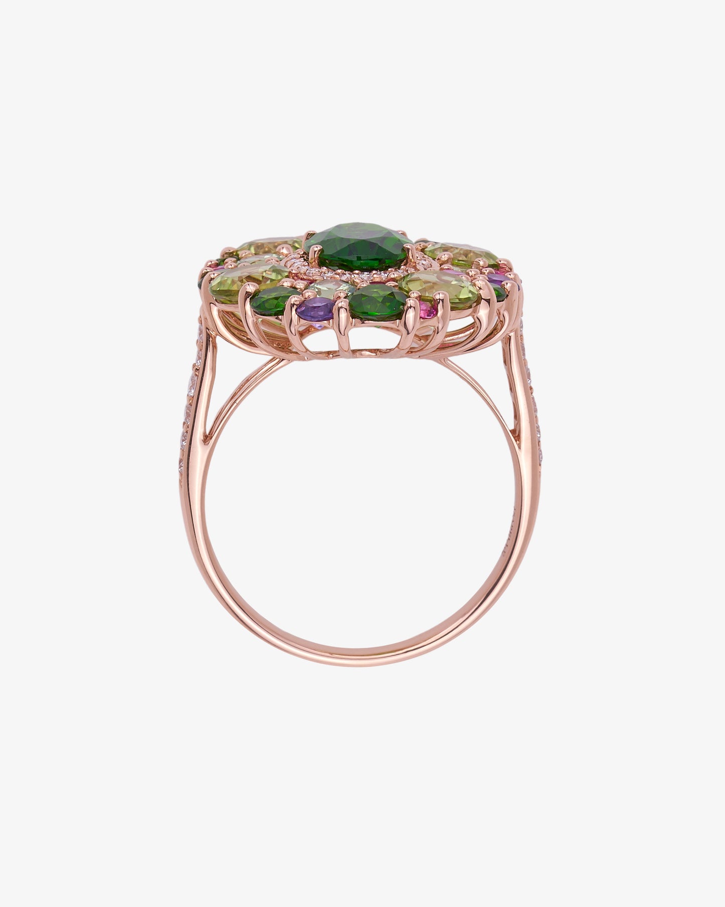 Isabelle Langlois Diopside and Amethyst Cocktail Ring
