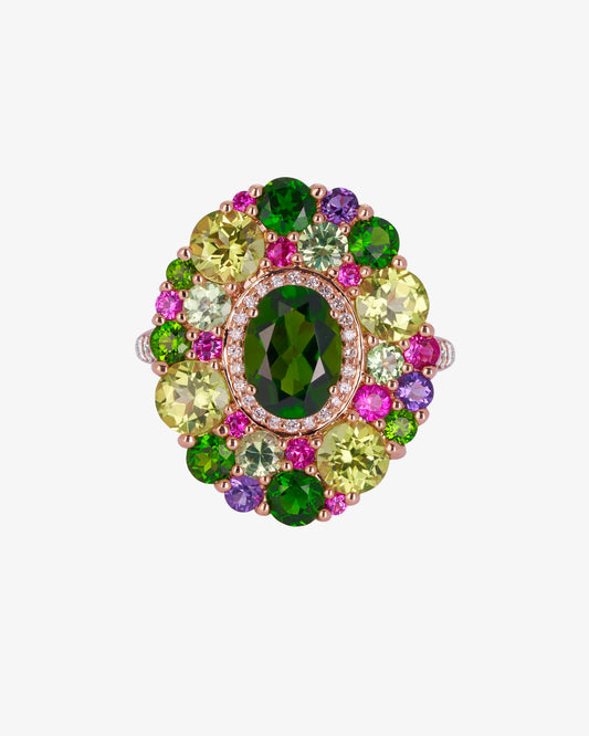 Isabelle Langlois Diopside and Amethyst Cocktail Ring