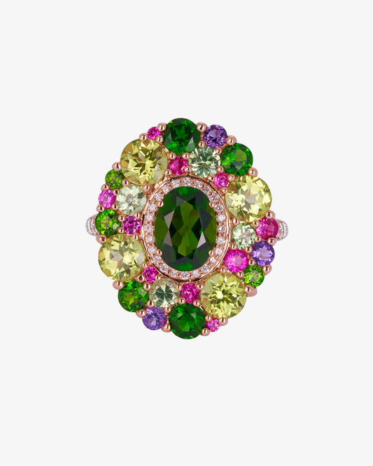 Isabelle Langlois Diopside and Multi-Coloured Gemstone Ring