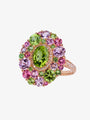 Isabelle Langlois Peridot and Pink Tourmaline Cocktail Ring
