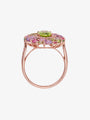 Isabelle Langlois Peridot and Pink Tourmaline Cocktail Ring