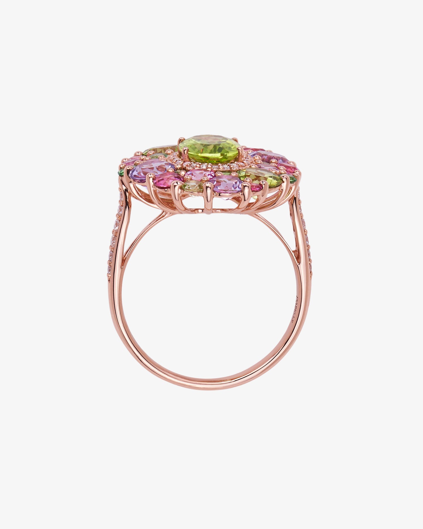 Isabelle Langlois Peridot and Pink Tourmaline Cocktail Ring