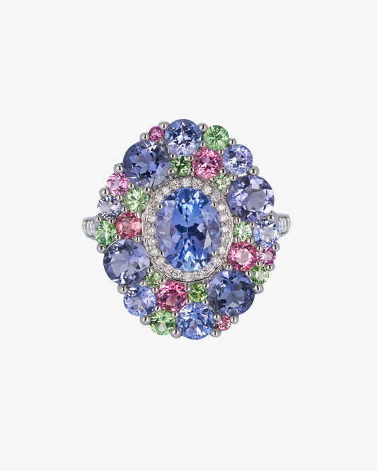 Isabelle Langlois Tanzanite and Multi-Coloured Gemstone Ring