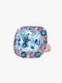 Isabelle Langlois Blue Topaz and Sapphire Cocktail Ring