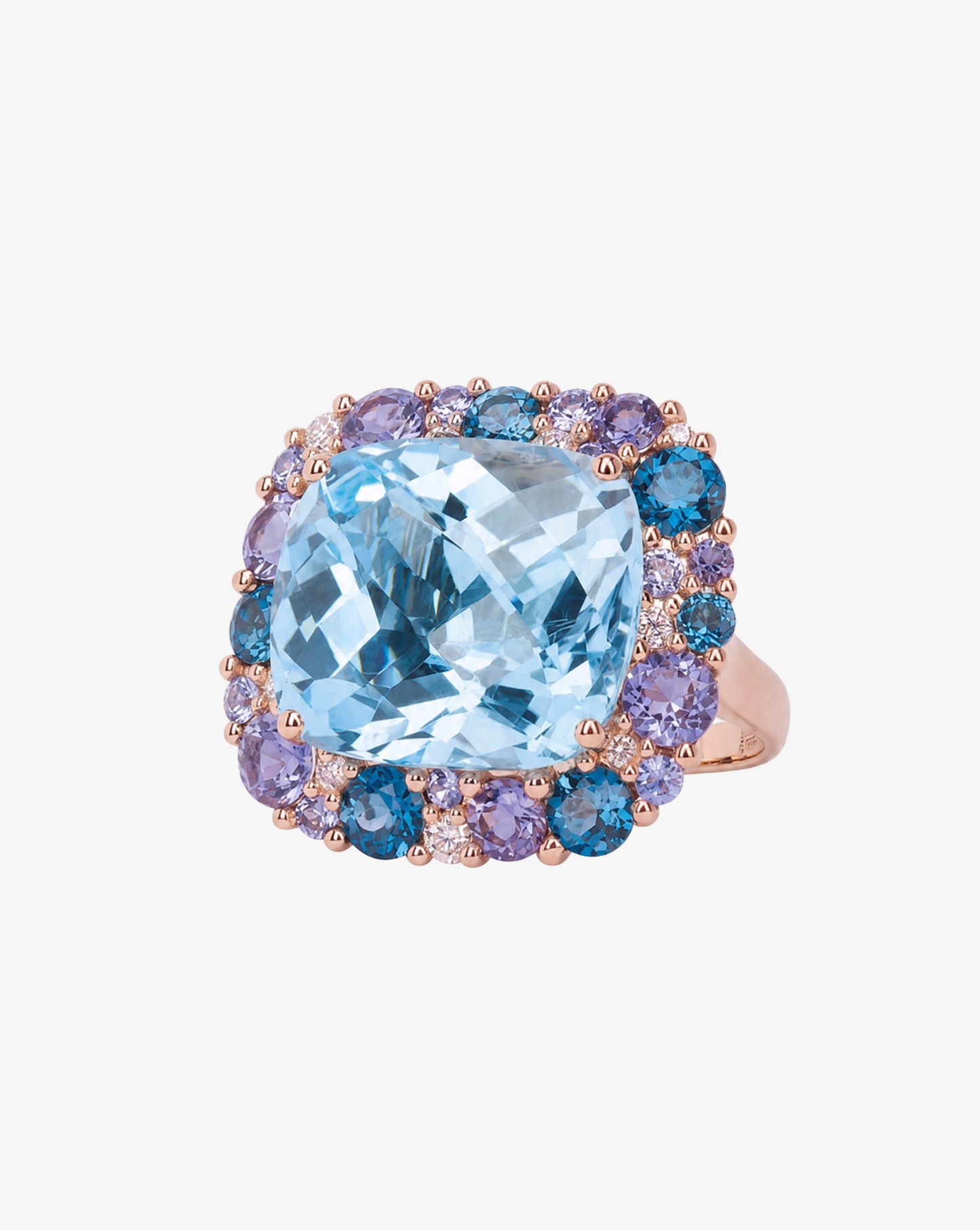 Isabelle Langlois Blue Topaz and Sapphire Cocktail Ring