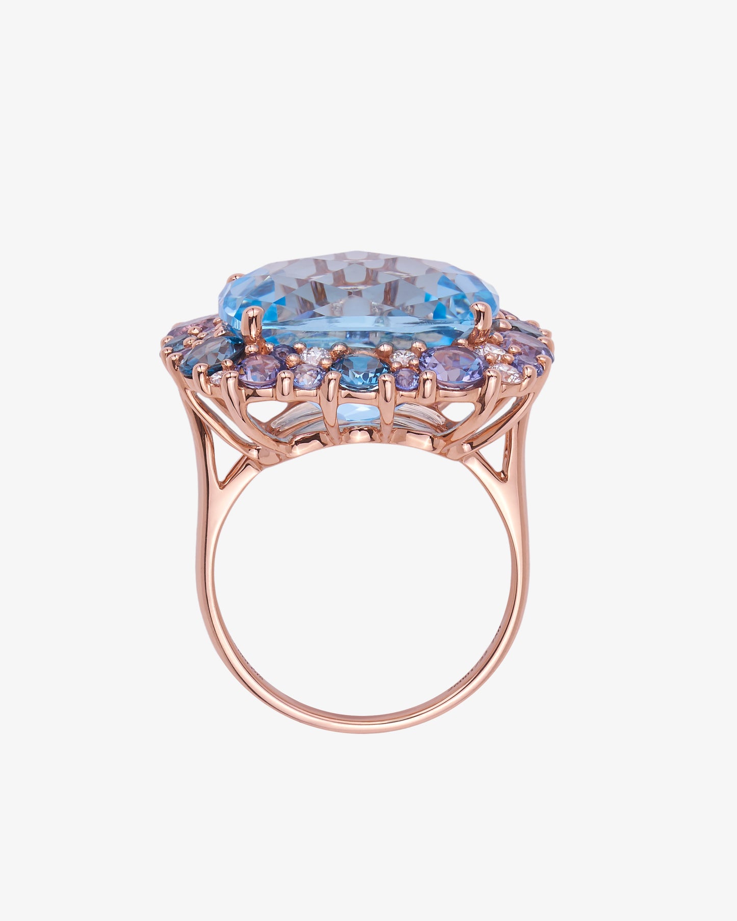 Isabelle Langlois Blue Topaz and Sapphire Cocktail Ring