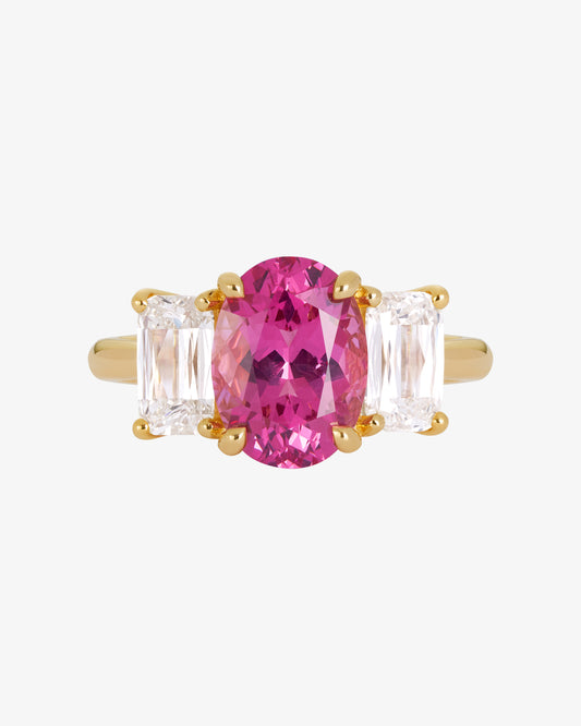 Pink Spinel and ASHOKA® Diamond 3-Stone Ring