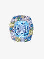 Isabelle Langlois Blue Topaz, Peridot and Tsavorite Cocktail Ring