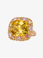 Isabelle Langlois Lemon Quartz and Green Quartz Cocktail Ring