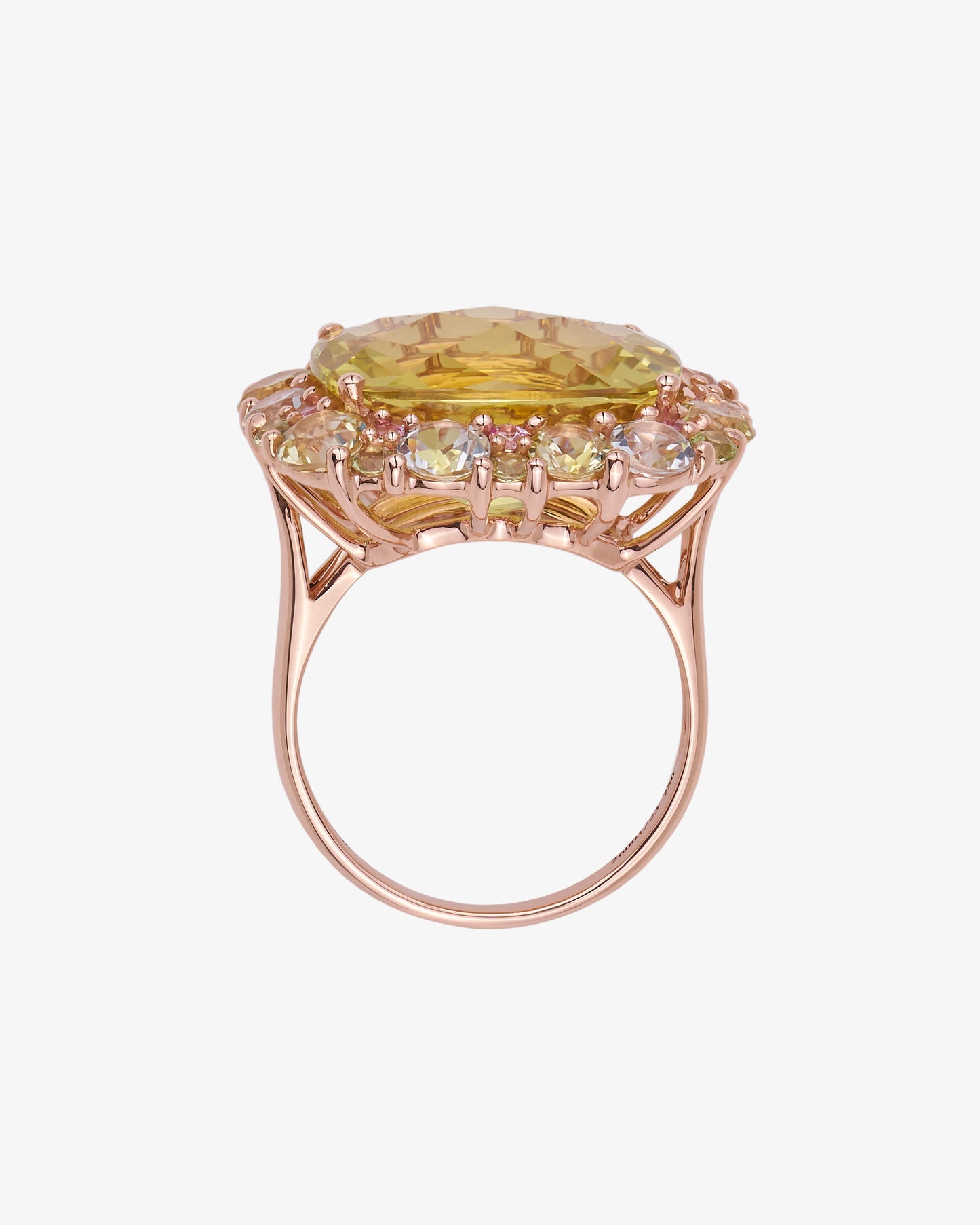 Isabelle Langlois Lemon Quartz and Green Quartz Cocktail Ring