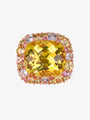 Isabelle Langlois Lemon Quartz and Green Quartz Cocktail Ring