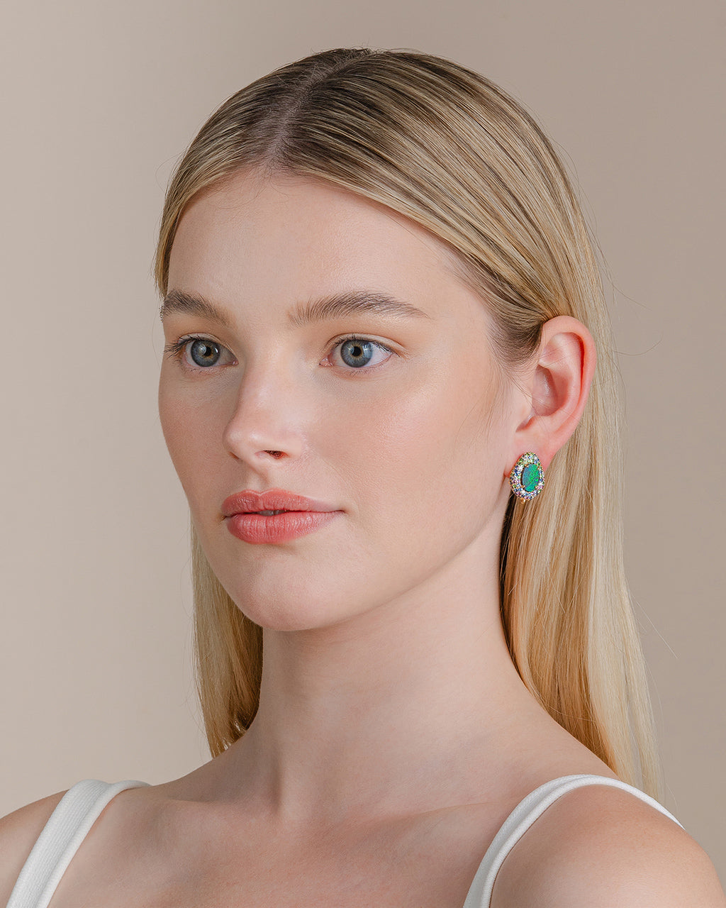 Australian Opal and Multi-Coloured Stone Earrings