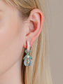 Diamond, Tsavorite, Sapphire and Blue Topaz Earrings