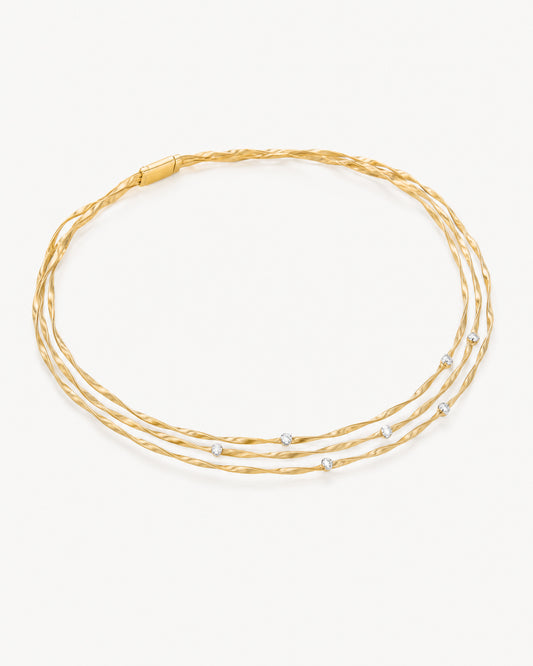 Marco Bicego Marrakech 3 Strand Diamond Necklace