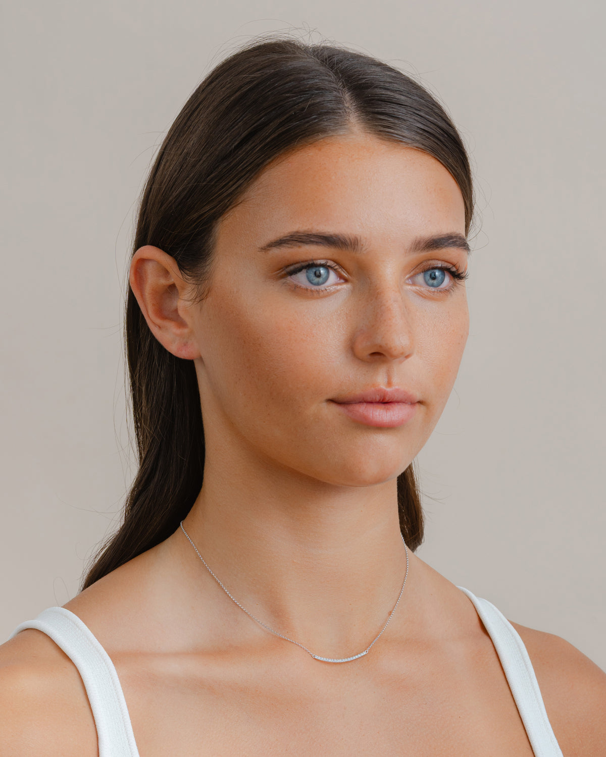 0.24ct Diamond Curved Bar Necklace