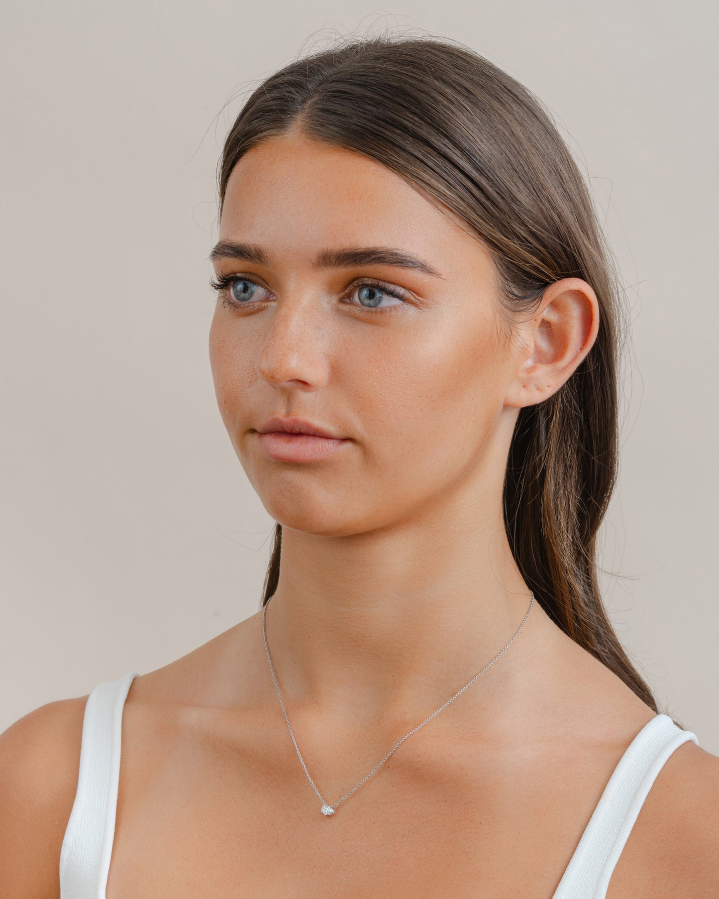 Oval Diamond Necklace