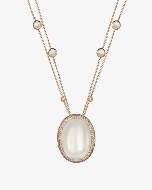 Cabochon White Moonstone Pendant