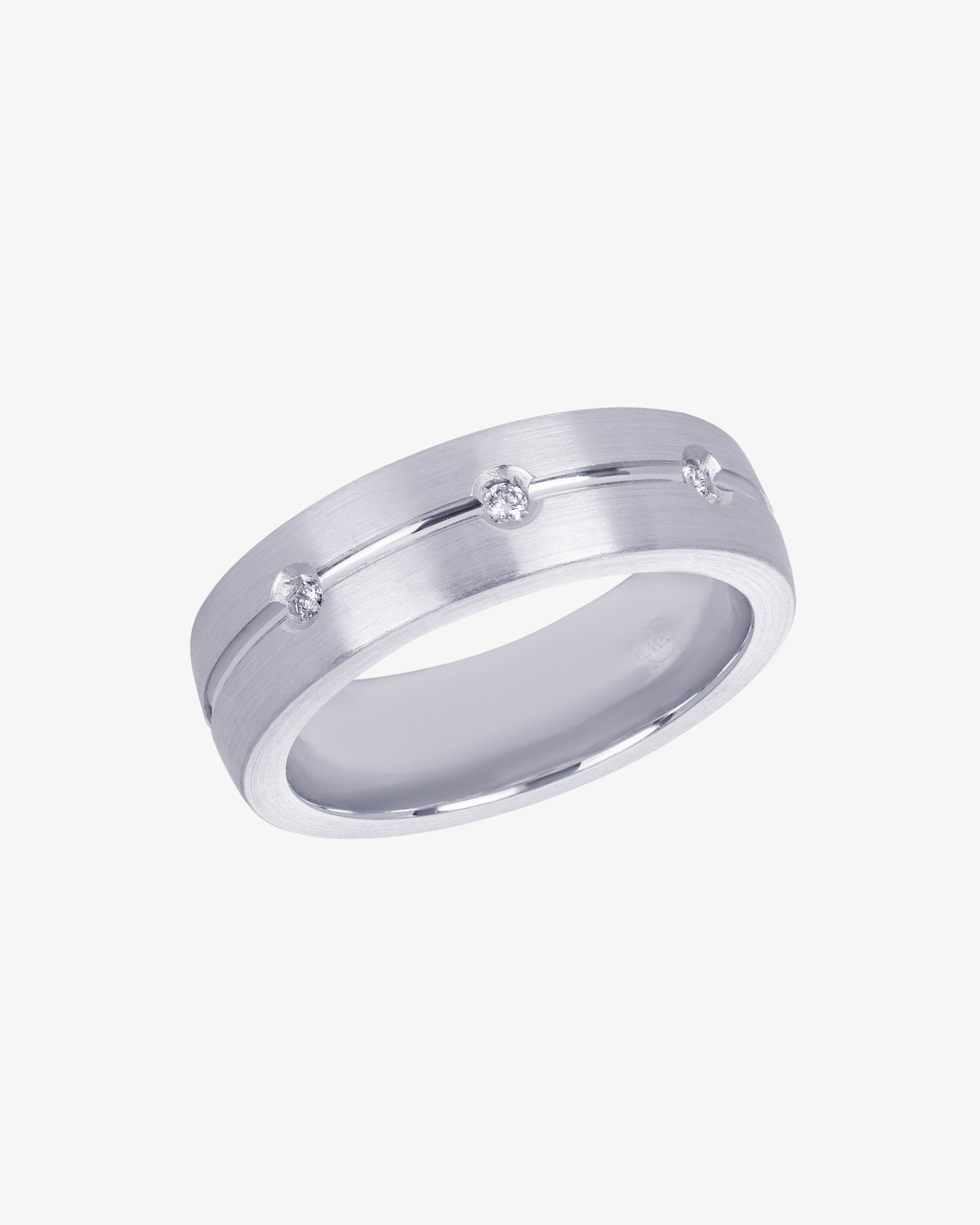 White Gold and Diamond Gents Band