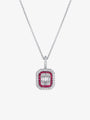 Ruby and Diamond Invisible Set Necklace
