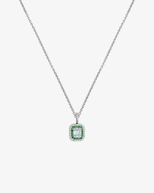 Tsavorite and Diamond Invisible Set Necklace
