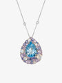 Isabelle Langlois Blue Topaz, Multi Stone and Diamond Necklace